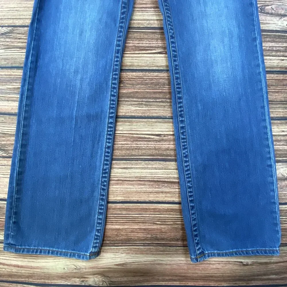 True Religion Ricky Blue Denim Men’s Jeans 33 Orange Stitching Straight Leg